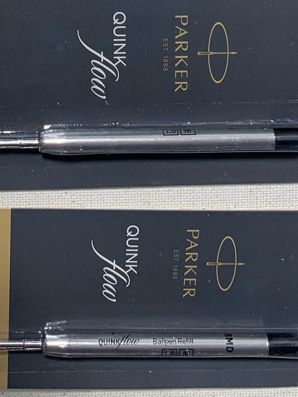 New Five (5) Parker Quink Flow Ball Point Pen Refills Black Ink Medium